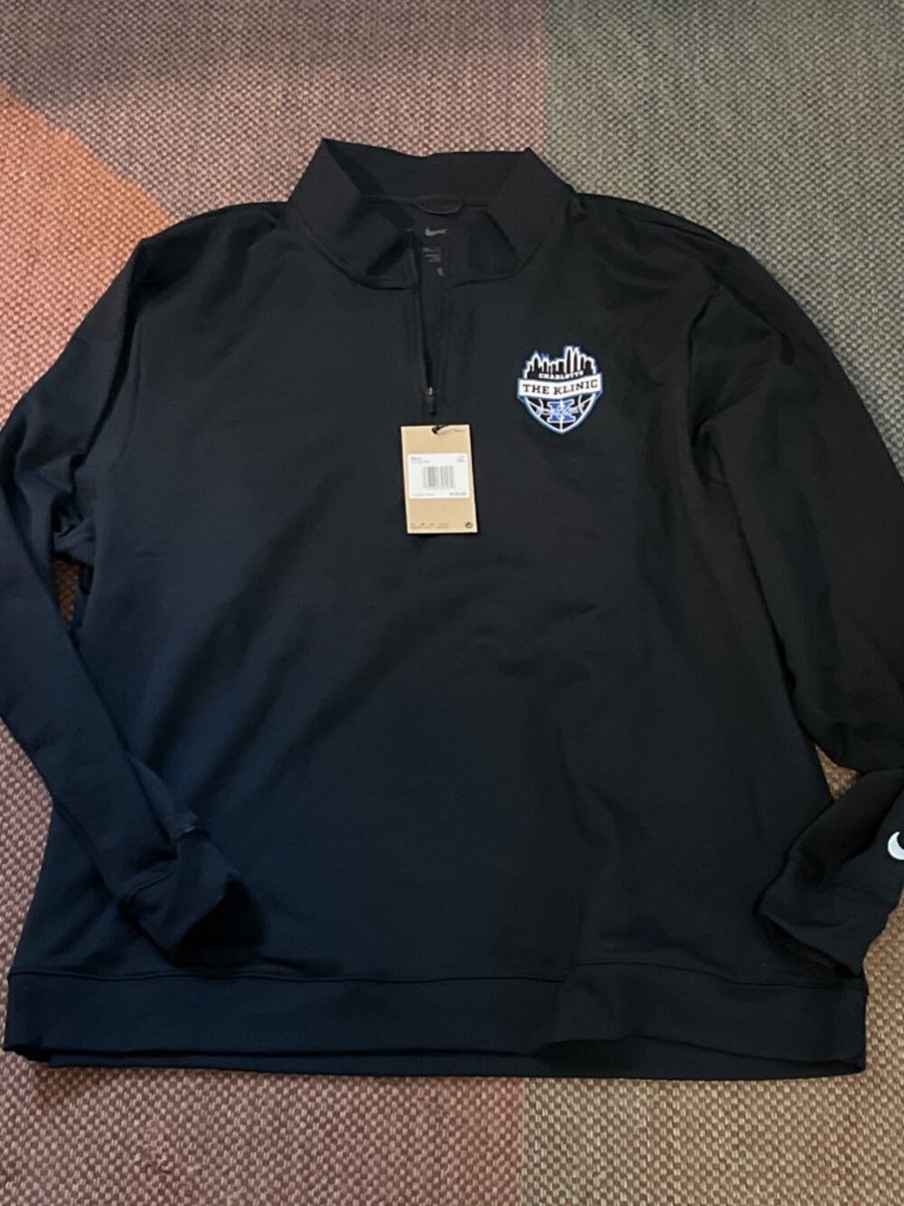 Nike Dri Fit K Academy “The Klinic” XXL Black Vented Quarter Zip - Duke MSRP 120